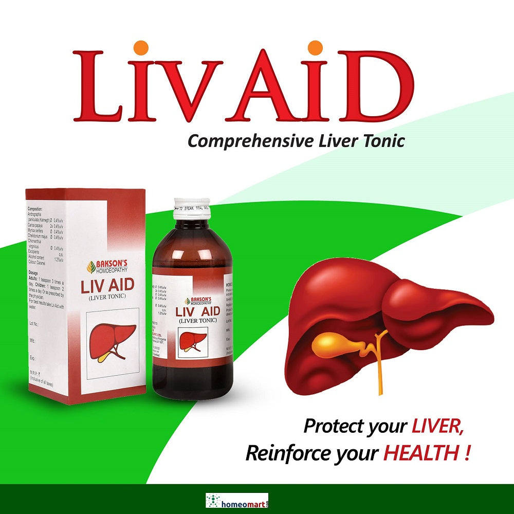 Bakson's Liv Aid Syrup Natural Remedy for Liver Health and Digestion, 0.12 kg