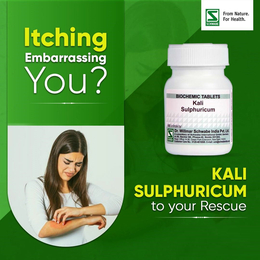 Schwabe Biochemic Kali Sulphuricum Tablets for Itchy Scaly Skin, Cold & Cough., 0.08 kg