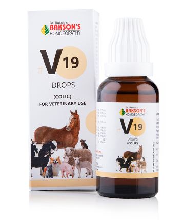 Bakson's V19 (Colic) Drops Homeopathic Relief for Digestive Discomfort in Pets, 0.12 kg