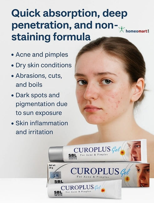 SBL Curoplus Gel for Acne, Pimples & Dark Spots, 0.08 kg