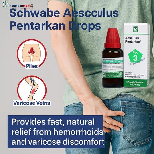 Schwabe Aesculus Pentarkan Drops Homeopathic Relief for Hemorrhoids & Varicose Veins, 0.08 kg