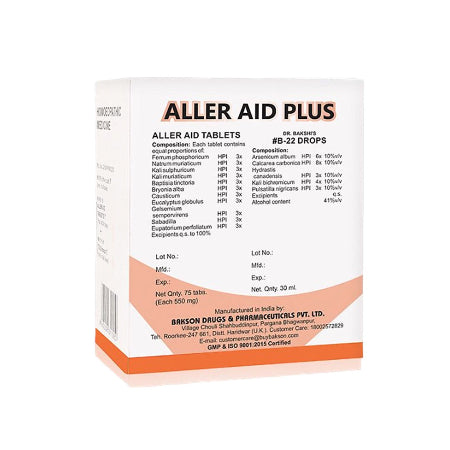 Bakson's Aller Aid Plus Homeopathic Combo for Allergy & Sinus Relief, 0.15 kg