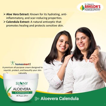Bakson's Sunny Aloe Vera Calendula Cream Natural Skin Nourishment, 0.10 kg