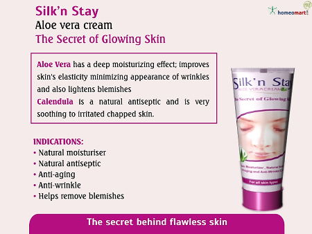 Silk n' Stay Aloe Vera Cream Herbal Moisturizer for Wrinkles, Dark Circles & Hydration, 0.05 kg