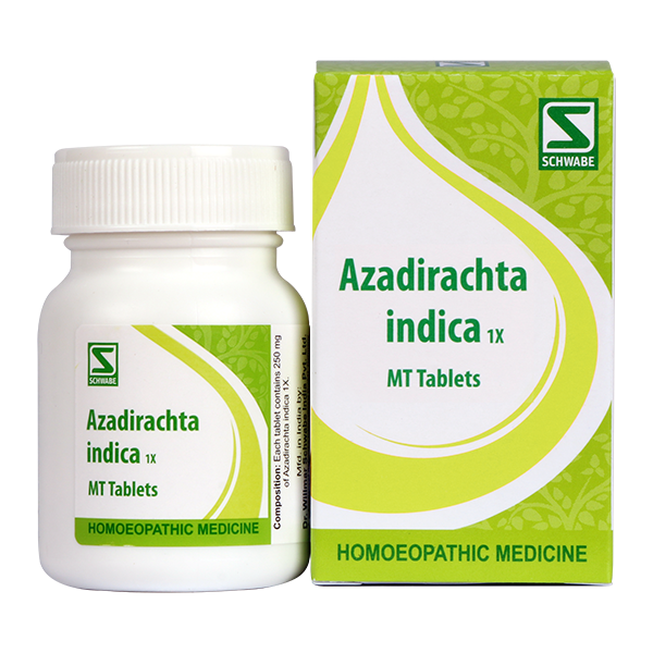 Schwabe Azadirachta (Neem) 1X Tablets: Skin Detoxifier, Eczema, Boils, Scabies, Ulcers, 0.08 kg