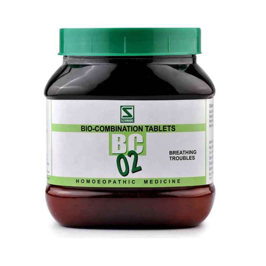 Schwabe Bio-combination (BC 2) Tablets for Asthma, Cough, Breathlessness, 0.08 kg