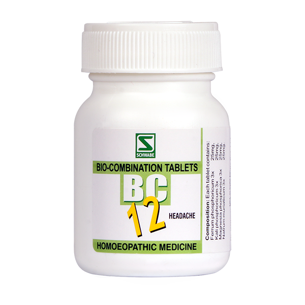 Schwabe Bio-combination (BC12) Tablets for Headache, Cerebral problems, 0.08 kg