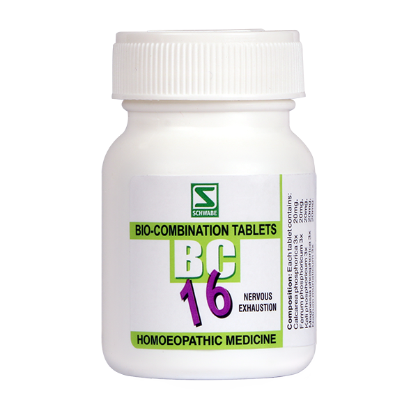 Schwabe Bio-combination (BC16) Tablets for Nervous Exhaustion & Fatigue, 0.08 kg