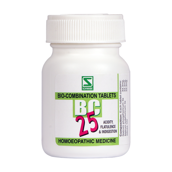Schwabe Bio-combination (BC25) Tablets for Acidity, Flatulence, Dyspepsia & Indigestion, 0.08 kg