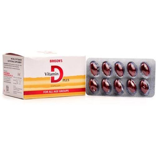 Baksons Vitamin D Plus Capsules Multivitamin for Strong Bones & Immunity, 0.08 kg