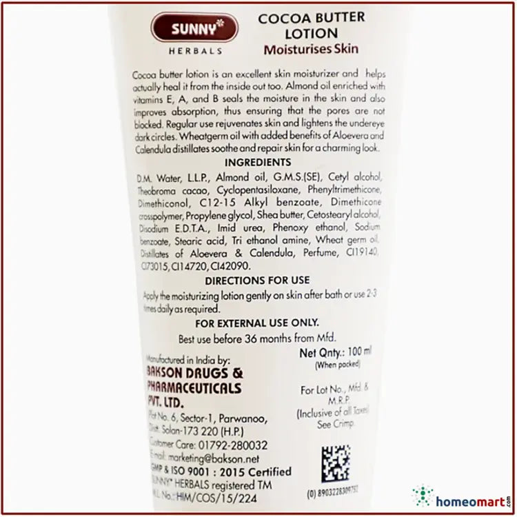 Bakson's Sunny Cocoa Butter Lotion - Silky Smooth Skin Care, 0.15 kg