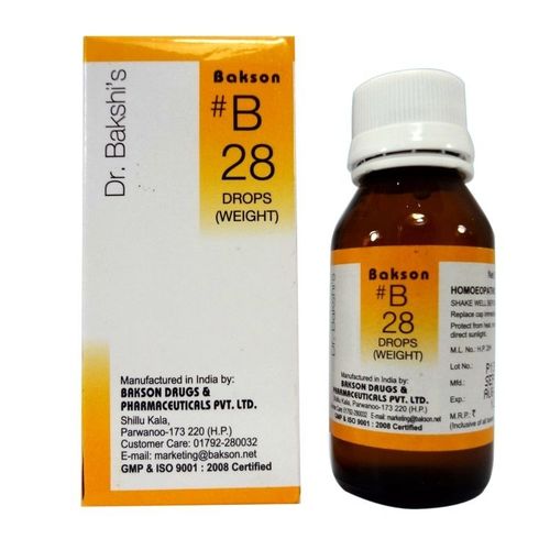 Bakson B28 Weight Drops Homeopathy for Overweight & Thyroid-Linked Weight Gain, 0.10 kg