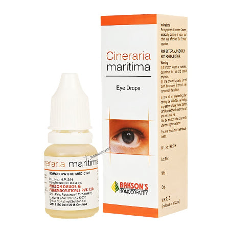 Bakson Cineraria Maritima Eye Drops Homeopathy for Cataract & Eye Clarity (10ml), 0.10 kg