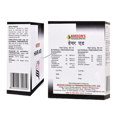 Bakson's Hair Aid Drops Complete Homeopathic Solution for Dandruff & Hair Growth, 0.80 kg