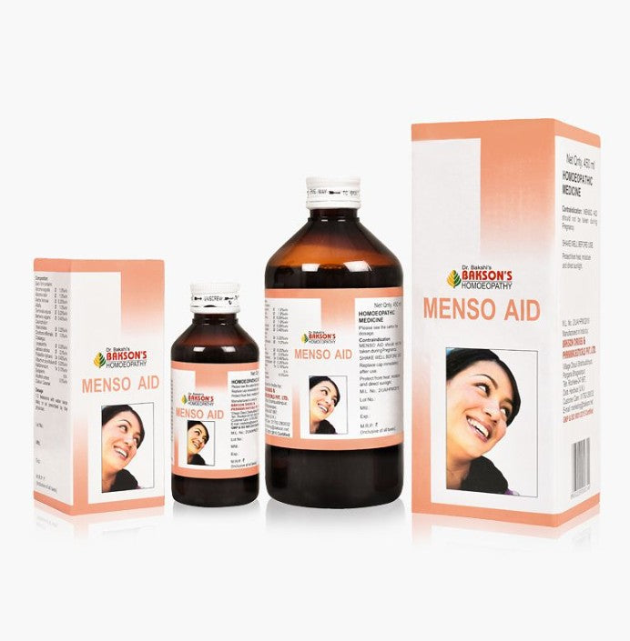 Bakson Menso Aid Syrup Homeopathic Relief for Menstrual Cramps & Hormonal Balance, 0.15 kg