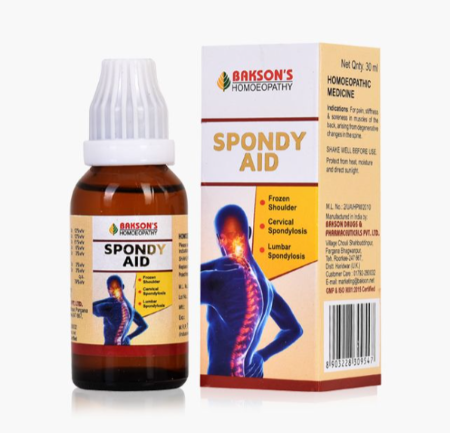 Bakson Spondy Aid Drops Relief for Cervical & Lumbar Spondylosis, Frozen Shoulder, 0.08 kg