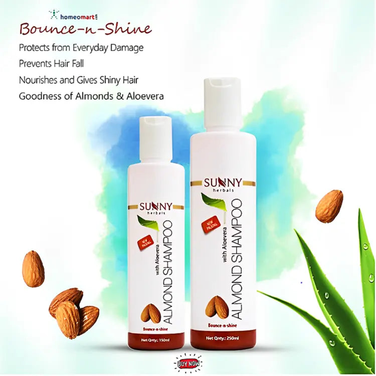 Bakson's Sunny Almond Shampoo with Aloe Vera Nourish, Strengthen, and Shine, 0.30 kg