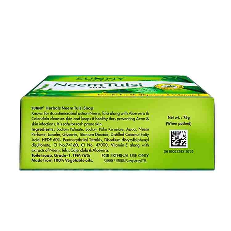 Bakson's Sunny Herbals Neem Tulsi Soap Acne & Skin Infection Relief, 0.20 kg