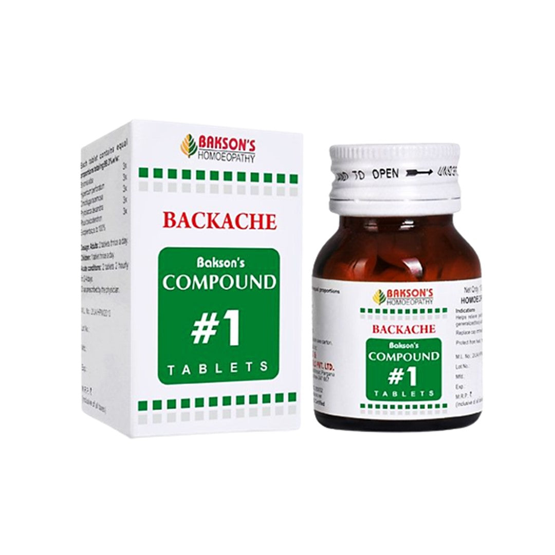Bakson's Compound #1 tablets for pain & stiffness of back, 0.08 kg
