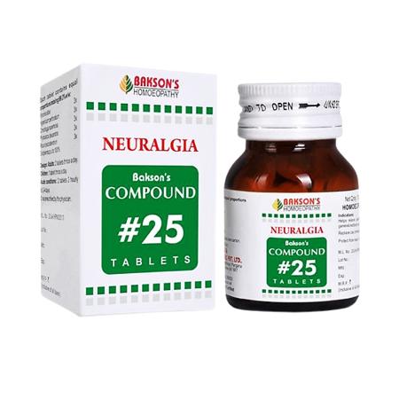 Bakson's Compound #25 Tablets - Effective Relief for Neuralgic Pain, 0.08 kg
