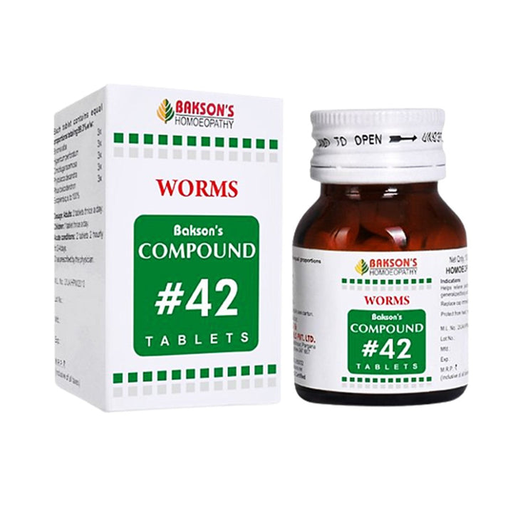 Bakson Compound 42 Tablets Effective Deworming Solution for Colic, Itching & Diarrhea, 0.08 kg