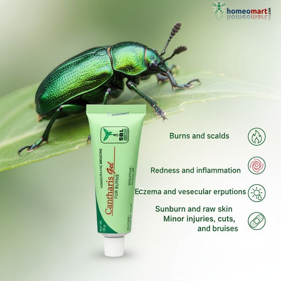 SBL Cantharis Gel Fast Relief for Burns, Eczema & Skin Irritations, 0.08 kg