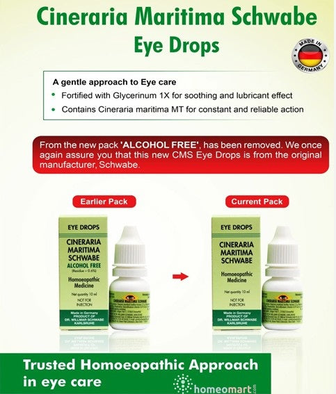 German Schwabe Cineraria Maritima Eye Drops | Cataract & Dry Eye Relief, 0.10 kg