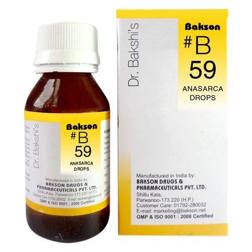 Bakson's B59 Anasarca Drops Homeopathic Remedy for Dropsy & Fluid Retention, 0.08 kg