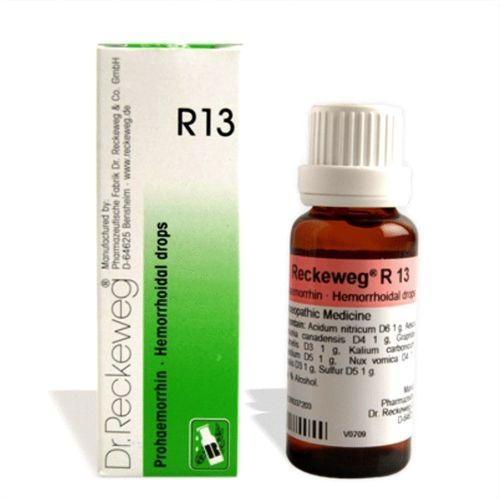 Dr. Reckeweg R13 Homeopathic Drops for Hemorrhoids Relief from Pain, Itching & Bleeding, 0.08 kg