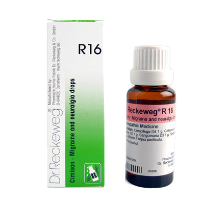 Dr. Reckeweg R16 Drops Homeopathic Relief for Migraine, Headaches & Neuralgia, 0.08 kg