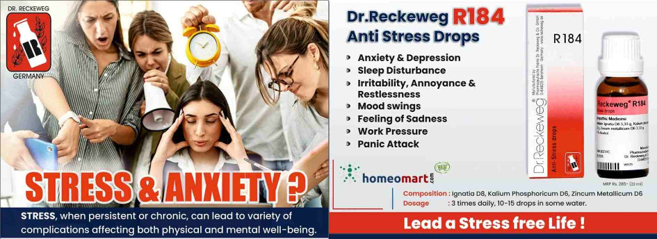 Dr. Reckeweg R184 Anti-Stress Drops German Homeo Relief from Anxiety & Depression, 0.08 kg