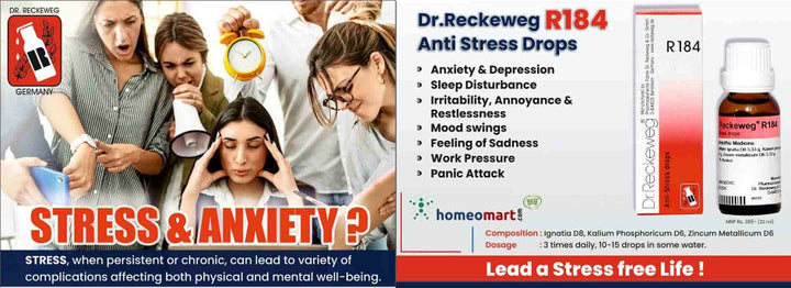 Dr. Reckeweg R184 Anti-Stress Drops German Homeo Relief from Anxiety & Depression, 0.08 kg