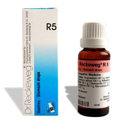Dr. Reckeweg R5 Drops Natural Relief for Gastritis, Acid Reflux & Bloating, 0.08 kg