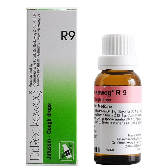Dr. Reckeweg R9 Homeopathic Drops Effective Relief for Cough, Bronchitis & Asthma, 0.08 kg