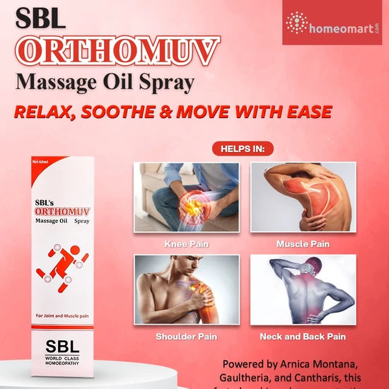 SBL Orthomuv Spray Fast-Acting Homeopathic Relief for Muscle & Joint Pain, 0.08 kg