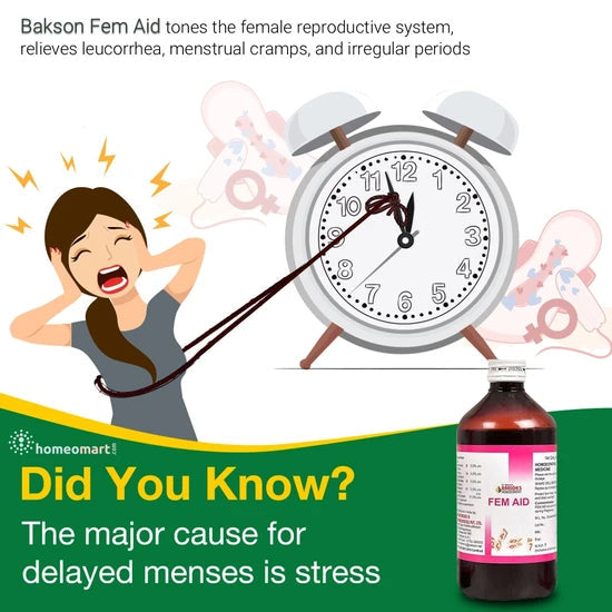 Bakson's Fem Aid Homeopathic Uterine Tonic for Leucorrhoea & Menstrual Disorders, 0.15 kg