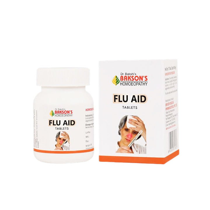 Bakson Flu Aid Tablet for flu, sneezing, runny nose, chilliness, headache, 0.30 kg