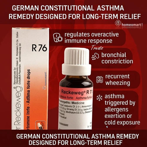Dr. Reckeweg R76 Asthma Forte Drops Homeopathy for Wheezing, Chest Tightness & Breathlessness, 0.08 kg