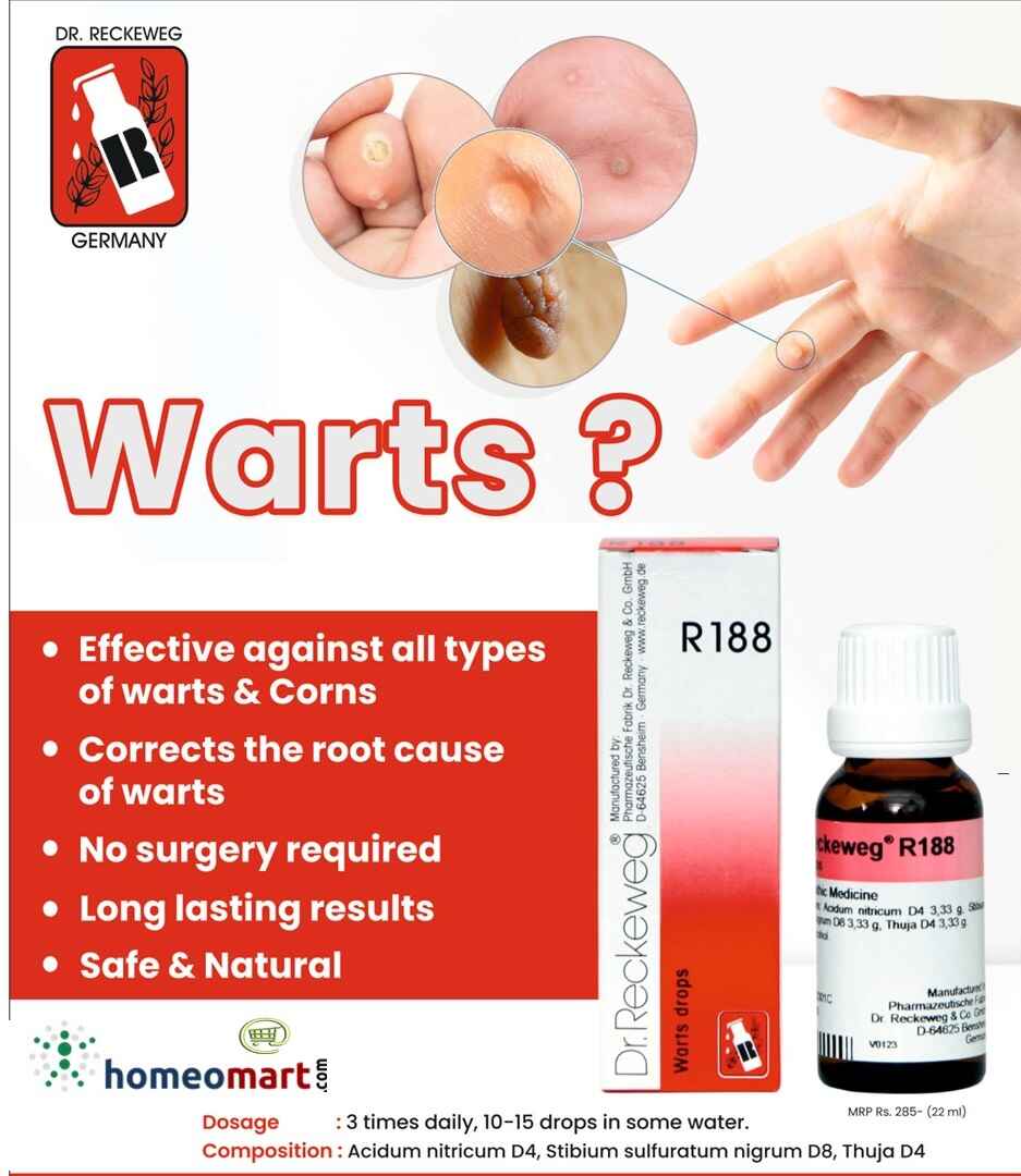 Dr. Reckeweg R188 Warts Drops: Natural and Effective Solution for Warts and Corns, 0.08 kg