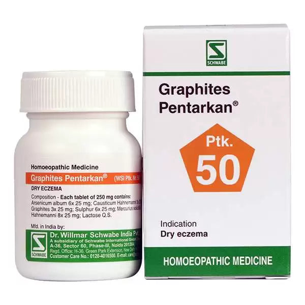 Schwabe Graphites Pentarkan Tablet for dry Eczema, Itching, Cracked & Scaly Skin, 0.08 kg