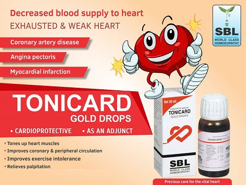 SBL Tonicard Gold Drops - Heart Tonic for Hypertension, Palpitations & Angina, 0.08 kg