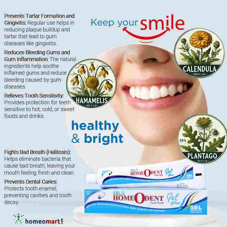 SBL Homeodent Gel Tooth Paste for Bad Breath, Tooth Sensitivity, 0.15 kg