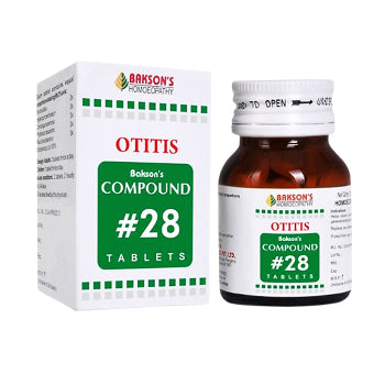 Bakson's Compound 28 Otitis Tablets Homeopathic Remedy for Ear Infections & Hearing Issues, 0.10 kg