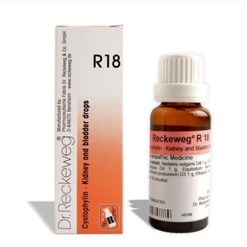 Dr. Reckeweg R18 Kidney & Bladder Drops Homeopathic Relief for Urinary Health, 0.08 kg
