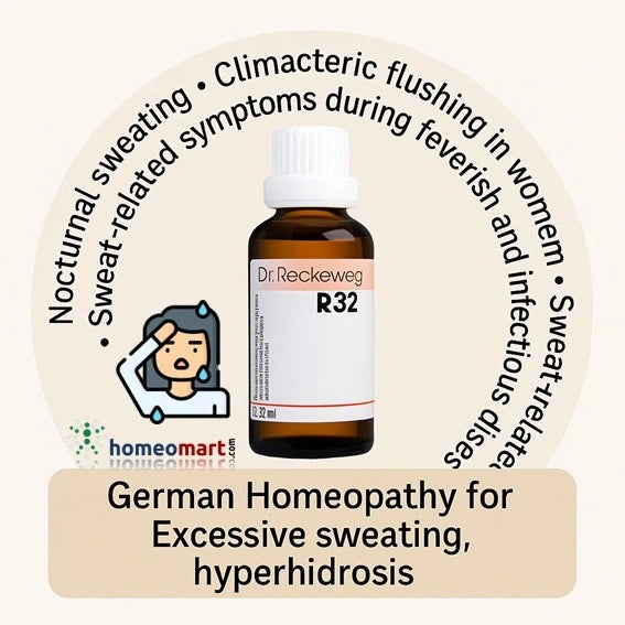 Dr. Reckeweg R32 Hyperhidrosis Drops - Combat Excessive Sweating Naturally, 0.08 kg