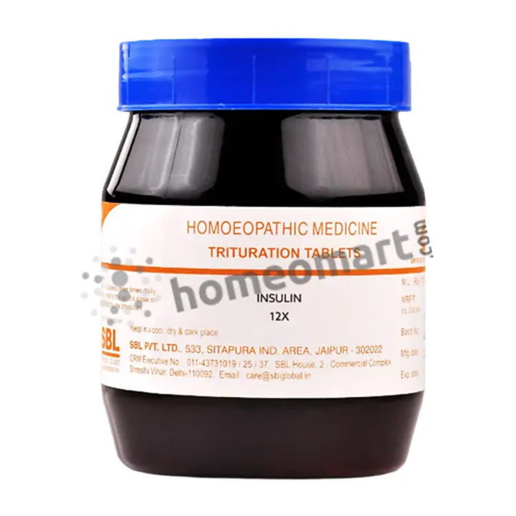 SBL Insulin 12X Tablets Homeopathic Support for Diabetes & Skin Care, 0.08 kg