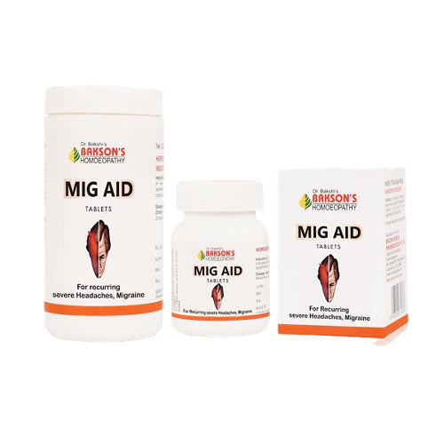 Bakson Mig Aid Tablets for Recurring Headache, Migraine, 0.20 kg