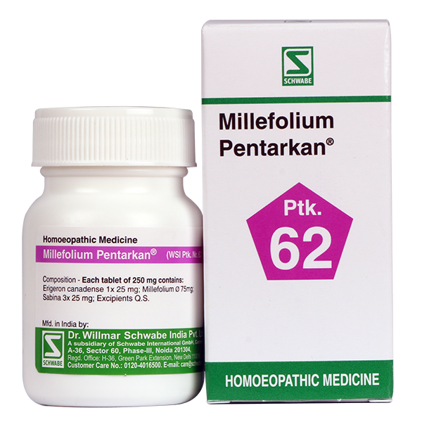 Schwabe Millefolium Pentarkan tablet, Excessive Uterine Bleeding, 0.08 kg