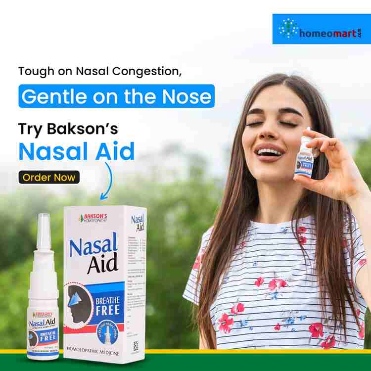 Bakson's Homeopathy Nasal Aid Spray Fast Relief from Nasal Congestion & Allergies, 0.08 kg