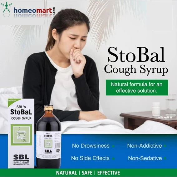 SBL Stobal Cough Syrup - Relief for Dry & Wet Coughs, Throat Irritation & Laryngitis, 0.10 kg